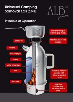 Réchaud Bouilloire Kettle Samovar -Survie en plein air kelly kettle alb